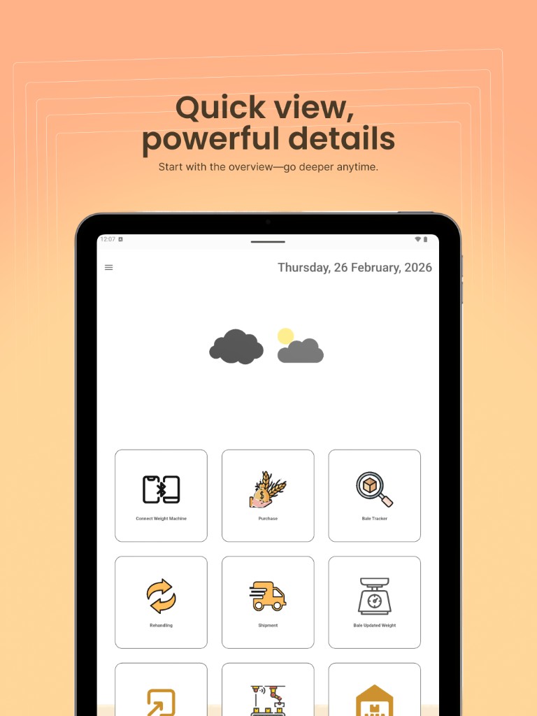 Agro-trace purchase details screen