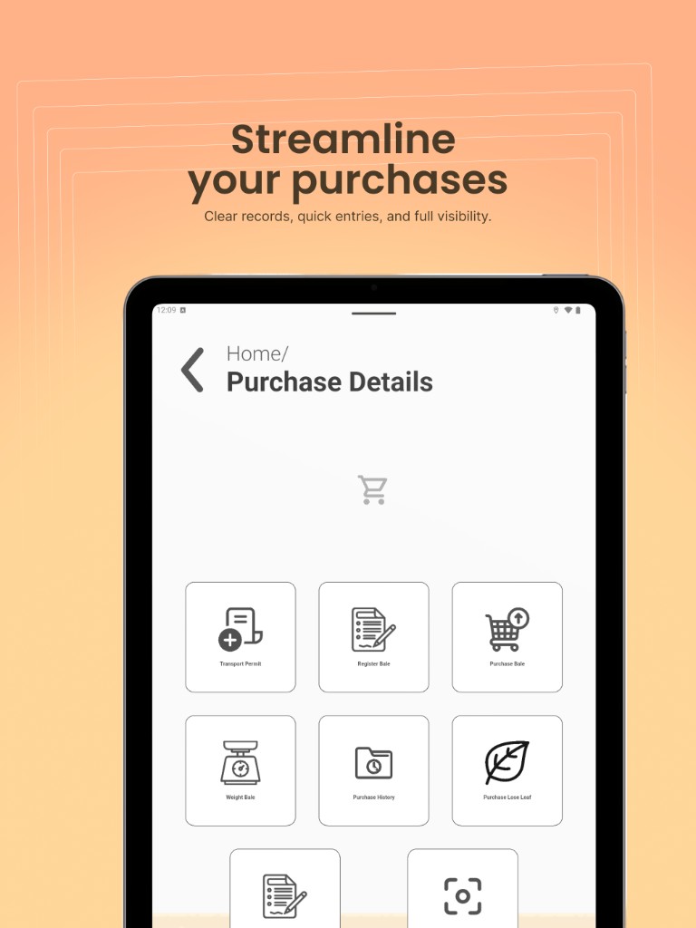 Agro-trace dashboard quick view screen