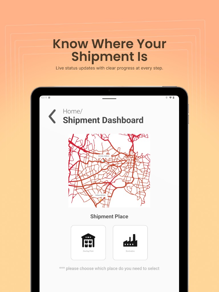 Agro-trace shipment dashboard screen